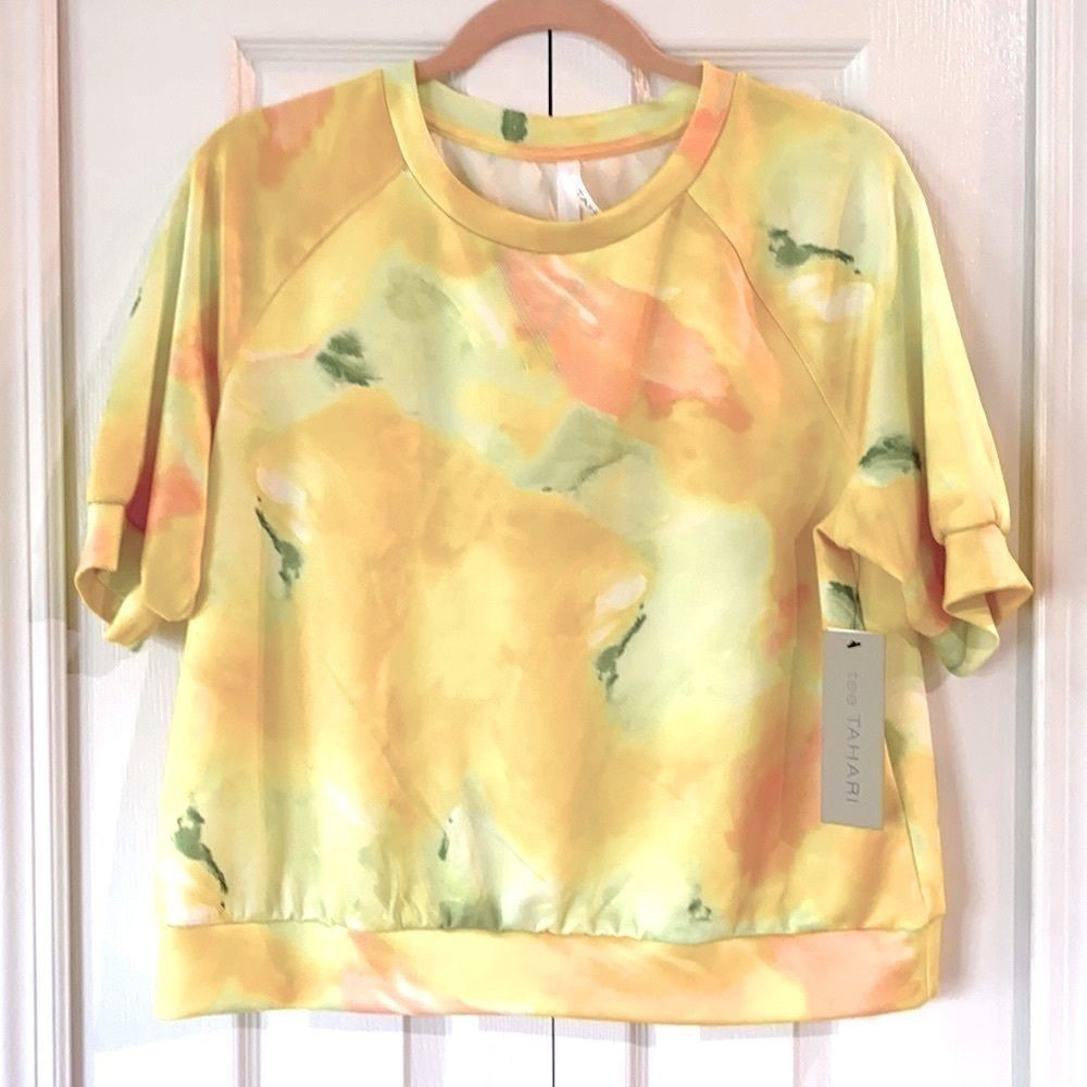 TAHARI YELLOW TOP L